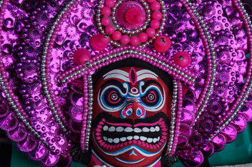 Chhau dance mask used by the folk dancers of Purulia West Bengal India