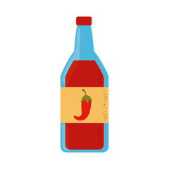 bottle pepper sauce cinco de mayo mexican celebration flat style icon