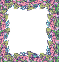 Fototapeta na wymiar botanical leaves frame vector design