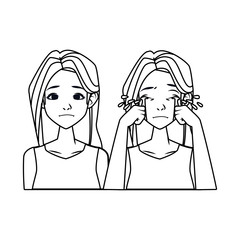 couple of women with stress symptoms