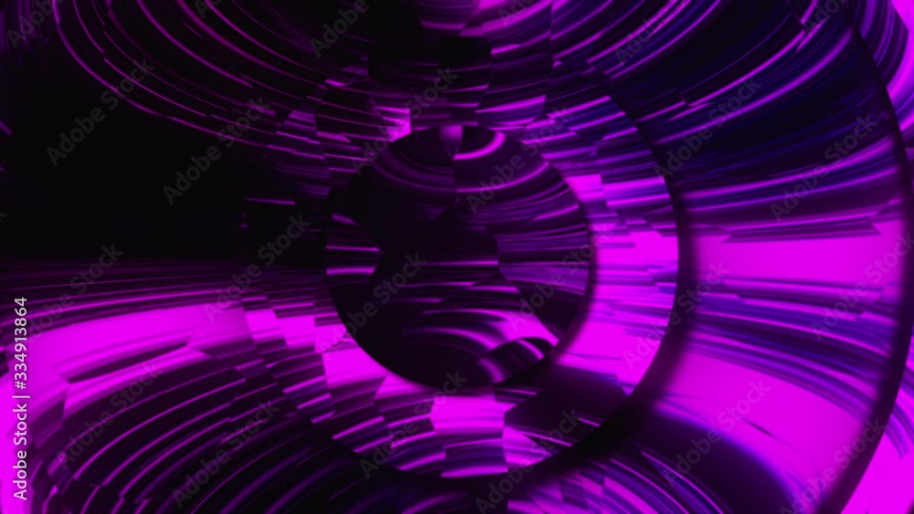 Poster many mirror magic circles shimmer in neon light. abstract computer generated backdrop, 3d rendering