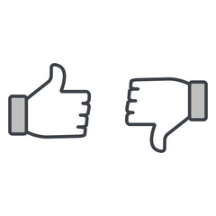 Like and dislike gray on a white background