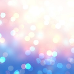 Fototapeta premium Fantazyjna girlanda oświetla świąteczną dekorację. Różowy niebieski żółty gradient. Tło uroczysty bokeh. Nieostre tekstury. Streszczenie szablonu. Rozmycie wzoru.