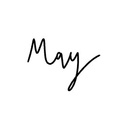 May hand lettering on white background