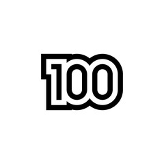 Number 100 icon design