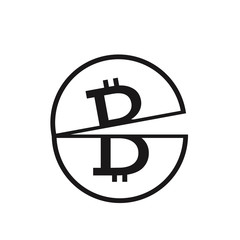 Halving icon. Vector sign