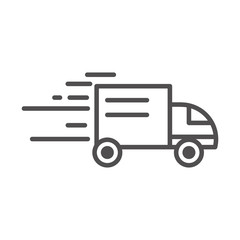 fast truck transport cargo shipping related delivery line style icon