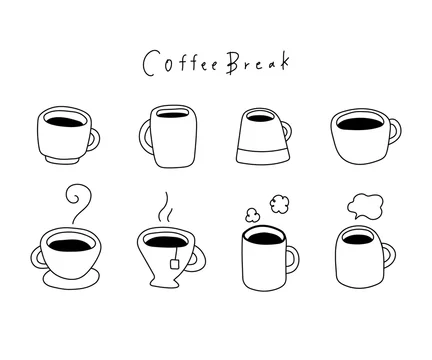 マグカップの手描きイラスト かわいい コーヒー 紅茶 Stock Illustration Adobe Stock