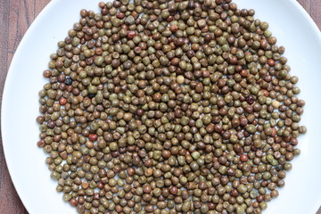 Black peas or parched peas or dapple peas, purple podded peas (Pisum sativum var arvense)