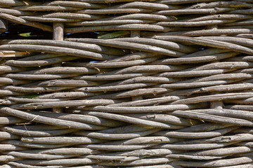 Detail of the traditional willow wicker barn in rural Croatia