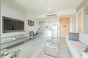 Interior, beautiful apartment, luxurious living room