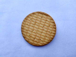 fresh healthy sweet eatable biscuit isolated on light blue background