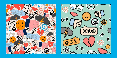 Naklejka premium patterns set of cyberbullying