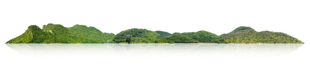 The mountain is a set of isolated islands on a white background with a trail.