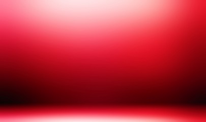 Empty red room 3d illustration. Spotlight on wall and floor reflection. Blur texture. Luxury abstract interior. Valentines day decorative studio background. 