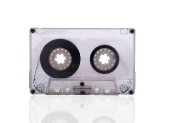 Vintage old Tape Cassette isolated on white background with clipping path