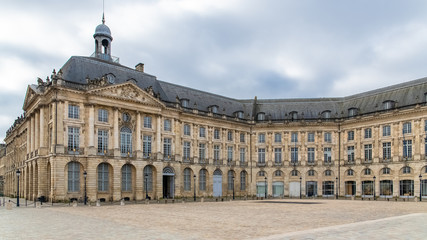Fototapeta na wymiar Bordeaux, beautiful french city, typical buildings place de la Bourse