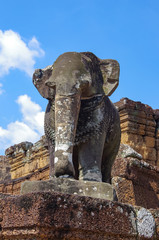 Elephant statue on the Pre Rup temple, Angkor area, Siem Reap, Cambodia.