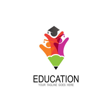 Student logo and pencil design combination, Education logo template
