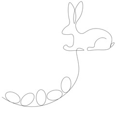 Easter bunny and eggs. Vector illustration