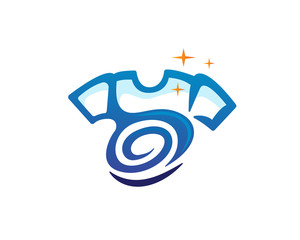 Clearing cloth with twist laundry logo design inspiration