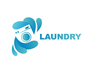 Simple modern machine laundry logo design inspiration