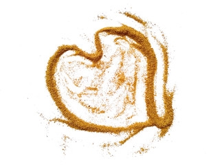 Wood sawdust on white background. Pile of wood shavings and wood powder isolated on white...