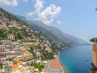 Fototapeta na wymiar Positano Amalfiküste Italien Panorama