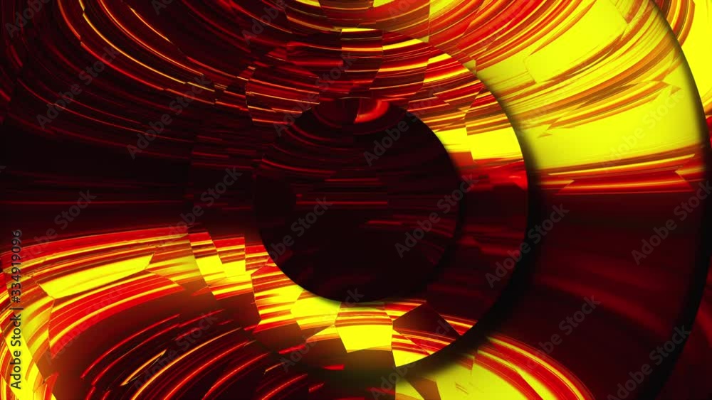 Poster many mirror magic circles shimmer in neon light. abstract computer generated backdrop, 3d rendering