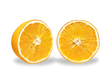 Dried Orange fruit sliced isolated on white background with clipping path