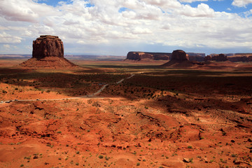 Utah/Arizona / USA - August 08, 2015: The Monument Valley Navajo Tribal Reservation landscape, Utah/Arizona, USA