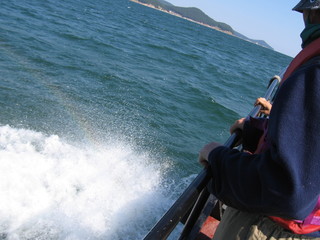 Баркас на полном ходу