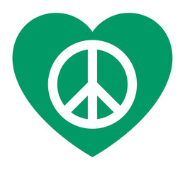 緑のハートとピースマーク