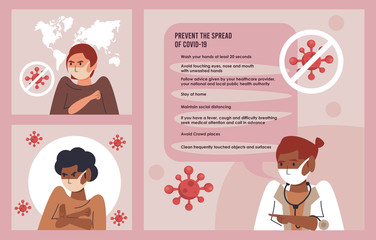 prevent the spread of covid19 campaign with female doctor and girls