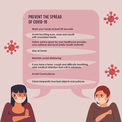 prevent the spread of covid19 campaign with group of women