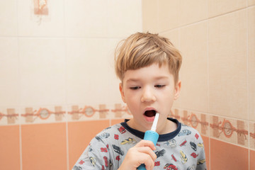 Dental hygiene of little boy, medical care