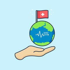Vector World Health Day Flat Illustration