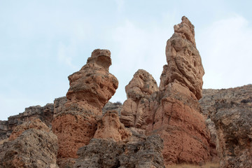 Fototapeta na wymiar rocks eroded from wind erosion