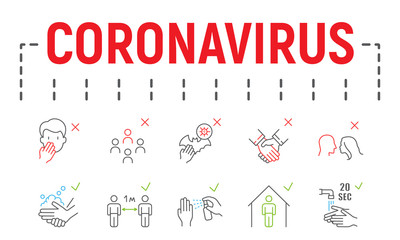 Coronavirus color line icon set, illness symbols collection, vector sketches, logo illustrations, covid 19 icons, epidemic signs linear pictograms package isolated on white background.