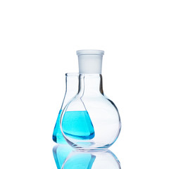 The glass bulb. Chemical flask. Chemical vessels. Glassware.