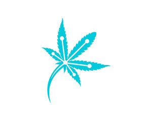 Cannabis tech logo design vector template. Creative Cannabis on white background