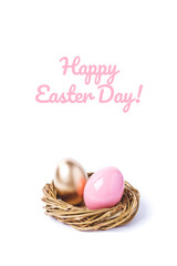 Easter colored eggs.