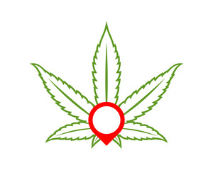 Cannabis Point logo design vector template. Creative Cannabis on white background