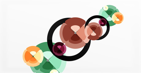 Abstract background, trendy color circles geometrical composition. Vector Illustration For Wallpaper, Banner, Background, Card, Book Illustration, landing page