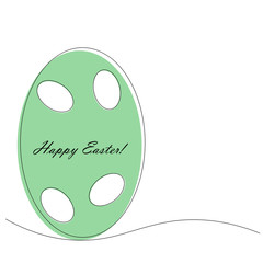 Happy easter greeting card with egg. Vector illustration
