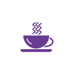 Modern coffee or tea cup icon on white background for web design. Vector illustration. Modern flat illustration. Isolated vector design.