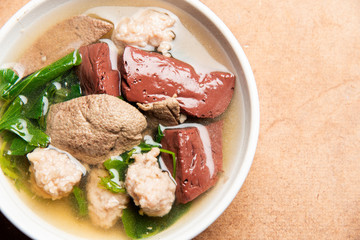Soup with Tofu and Minced Pork ,Thai food reserve for lunch time
