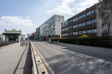 Fototapeta na wymiar Hietzinger Kai street in Vienna
