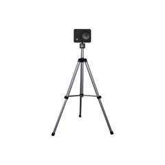 Action camera on a tripod.