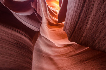 Beautiful Antelope canyon, Navajo land east of Page, USA